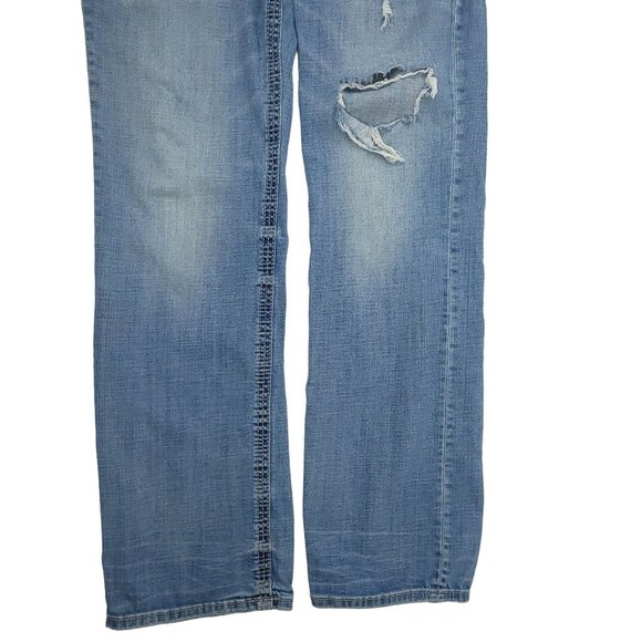 BKE Derek Bootleg Distressed Jeans READ CONDITION Mens Size 32XL Faded Denim - Picture 13 of 16